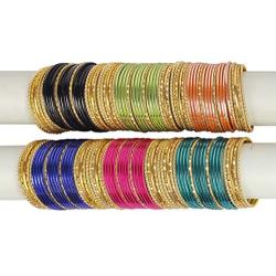 MUCH-MORE 6 Design Box Plain Bangles for Karva Chauth & Party Wear Optional Colours for Women & Girls