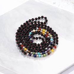 Cat Eye Jewels 6mm 8mm 48 59 Inch Long Beaded Multi Layered Mala Bead Strand Necklace for Women Men Girls