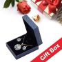 EVEVIC Swarovski Crystals Round Disc Pendant Necklace Earrings for Women 14K Gold Plated Hypoallergenic Jewelry Sets
