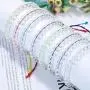 LOLIAS 8 Pcs Cute VSCO Bracelets for Teens Friendship Bracelet Adjustable Boho String Bracelets Handmade Weaving Rope Clear Crystal Bead Ocean Bracelets Healing Power Jewelry Unisex 8mm