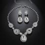 mecresh Bridal Teardrop Jewelry Sets, Crystal Wedding Necklace Earrings Sets Jewelry Engagement