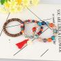 Thunaraz 4 Sets Bohemian Stretch Beaded Bracelets for Women Multilayer Stackable Bracelets Strand Bangles