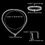 BriLove Womens Wedding Bridal Cubic Zirconia Multi Round Cut Bezel Set Collar Necklace Tennis Bracelet Dangle Earrings Set Clear Silver-Tone