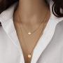 MIXIA Minimalist Peace Dove Soar Flying Double Layers Crystal Sequins Coin Chain Pigeon Bird Water Drop Pendant Multilayer Boho Necklace for Women Girls