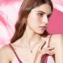 Sterling Silver Rose Necklace Round-Cut Sparkle Swarovski Zirconia Pendant Necklace