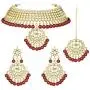 Aheli Faux Kundan Necklace Earrings Maang Tikka Set Indian Ethnic Wedding Fashion Jewelry Set for Women Aheli Faux Kundan Necklace Earrings Maang Tikka Set Indian Ethnic Wedding Fashion Jewelry Set for Women