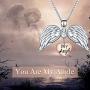 Sterling Silver Heart Angel Wings Locket My Angel Necklace Guardian Angel Jewelry Gifts for Women