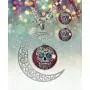 XUTAI Custom Vintage Glamour Moon Glass Necklace Stud Earring Jewelry Suit for Womens Mom