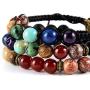 Chakra Bead Bracelets for Women - 8mm 7 Chakra Healing Bracelet with Real Stones Anxiety Meditation Yoga Gemstone Jewelry