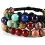 Chakra Bead Bracelets for Women - 8mm 7 Chakra Healing Bracelet with Real Stones Anxiety Meditation Yoga Gemstone Jewelry