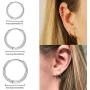 Small Silver Hoop Earrings -Sterling Silver Hoop Earrings Small Huggie Hoop Earrings Set for Women Men Girls| 3 Pairs Hypoallergenic Cartilage Earrings Tragus Earrings Nose Lip Rings 8mm 10mm 12mm