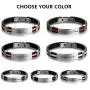 Personalized Engraved Stainless Steel Rubber Bracelet for Men Women Kids DIY Custom Name Date ID Bracelet Personalized Engraved Stainless Steel Rubber Bracelet for Men Women Kids DIY Custom Name Date ID Bracelet