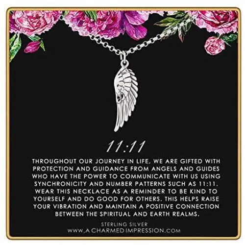 A Charmed Impression 11 11 Large Angel Wing Pendant Necklace • Sterling Silver • 1111 Necklace • Make a Wish Necklace • Numerology Ascension • Law of Attraction • Lightworker Jewelry Gift A Charmed Impression 11 11 Large Angel Wing Pendant Necklace • Sterling Silver • 1111 Necklace • Make a Wish Necklace • Numerology Ascension • Law of Attraction • Lightworker Jewelry Gift