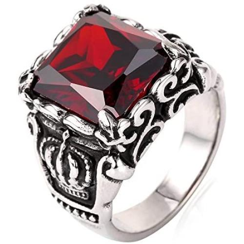 U7 Men Vintage Dragon Claw Ring, Gothic Skull Ring, Statement Bully Ring, Retro Hawk Rings, Ring Size 6 to 13, with Gift Box