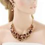 EVER FAITH Womens Austrian Crystal Teardrop Camellia Necklace Earrings Set for Prom, Bridal