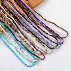 ZENGORI 1 Pcs 3mm Faceted Natural Multi-Kind Gemstones Bead Choker Necklace Adjustable Handmade Jewelry