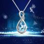 AOBOCO Sterling Silver Infinity Teardrop Necklace Embellished with Crystals from Austria, Classic Christmas Anniversary Birthday Wedding Gifts Ideas for Her, Fine Jewelry Gifts for Women