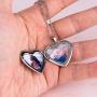Fanery Sue Personalized Heart Locket Necklace That Holds Pictures Memory Photo Lockets Custom Any Photo Text&Symbols