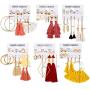 JACEDOFU 36 PairsTassel Earrings Layered Long Thread Ball Dangle Earrings Stud Earring Bohemian Tiered Tassel Drop Earrings Fashion Jewelry for Women Girls Valentine Birthday Party Gifts