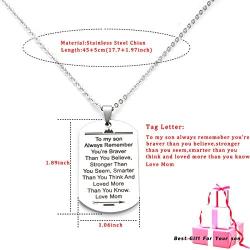 danjie Stainless Steel Dog Tag Letters to My Son.Love mom Pendant Necklace,Inspirational Gifts for Son Jewelry
