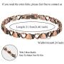 Feraco Women Copper Magnetic Bracelet Magnet Therapy Bracelets Pain Relief for Arthritis Love Heart 99.99% Solid Copper Jewelry Adjustable with 2 Buckets
