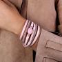 FANCY SHINY Leather Wrap Bracelet Boho Cuff Bracelets Crystal Bead Bracelet with Magnetic Clasp Jewelry Gifts for Women Teen Girls