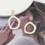JustMoMoMin White Acrylic Bohemian Resin Geometric Dangle Earrings For Women Girls Jewelry