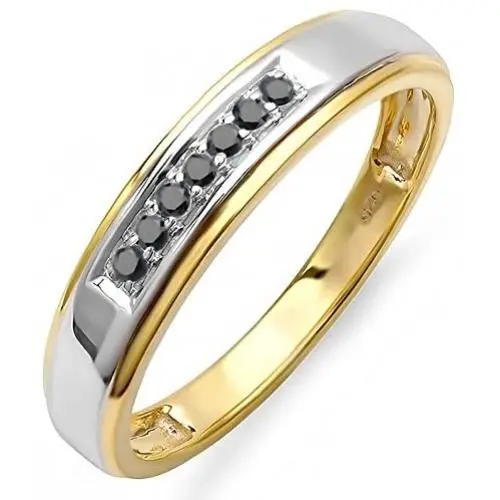 Dazzlingrock Collection 0.12 Carat (ctw) 18K Yellow Gold Plated Sterling Silver Round Black Diamond Mens 7 Stone Wedding Band Dazzlingrock Collection 0.12 Carat (ctw) 18K Yellow Gold Plated Sterling Silver Round Black Diamond Mens 7 Stone Wedding Band