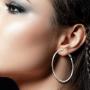 4 Pairs Upgrade Big Hoop Earrings, stainless steel Steel Hoop Earrings 18K Gold Plated Rose Gold Plated Silver for Women Girls Sensitive Ears(4 Colors Set)