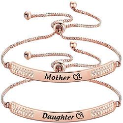 CENWA Mother Daughter Zircon Bracelet Set Mother Daughter Matching Jewelry Gift for Mother and Daughter