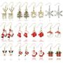 12 Pairs Christmas Earrings for Women Girls Xmas Earrings Dangle Elk Snowman Santa Claus Gift Box Glove Boots Christmas Tree Earrings Christmas Gifts for Women Girls