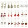 12 Pairs Christmas Earrings for Women Girls Xmas Earrings Dangle Elk Snowman Santa Claus Gift Box Glove Boots Christmas Tree Earrings Christmas Gifts for Women Girls