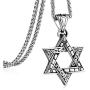 COTTVOTT Charm Star of David Pendant Necklace Stainless Steel Link Chain for Men Jewish Jewelry