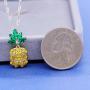 Uloveido Handcrafted Charm Pineapple Jewelry Set Fruit CZ Stone Necklace and Earrings PT001
