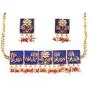 Touchstone Indian Bollywood Gorgeous Intricate Workmanship Mughal White Colorful Rhinestone Crystal Wedding Designer Jewelry Choker Necklace Set in Gold and Silver Tone for Women.