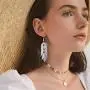 Acrylic Flower Long Drop Earrings For Women jewelry Geometric Handmade big Petal Fashion Earrings Statement earring 3 pairs