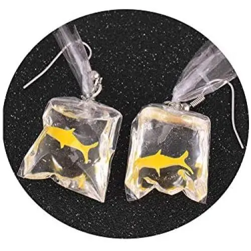 Frodete Transparent Candy Goldfish Dangle Earrings Women Squid Resin Drop Ladies Charm Ear Studs Jewelry Gift Frodete Transparent Candy Goldfish Dangle Earrings Women Squid Resin Drop Ladies Charm Ear Studs Jewelry Gift