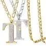 BELLALULU Initial Necklaces for Men A-Z 2 Pieces Letter Pendant Necklace Golden and Silver- Hip-Hop Cool Style Jewelry