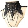 iWenSheng Halloween Costumes Jewelry for Women - Steampunk Black Lace Choker Necklace Gothic Jewelry Accessories, Vampire Choker Necklace Costume for Teen Girls