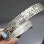Q&Q Fashion Vintage Tribal Southwest Turkey Eagle Blue Stone Aztec Cowgirl Bracelet Bangle Cuff