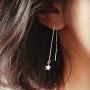 Sterling Silver Threader Tassel Earrings Star Drop Dangle Long Charm Earrings A Pair