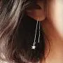 Sterling Silver Threader Tassel Earrings Star Drop Dangle Long Charm Earrings A Pair Sterling Silver Threader Tassel Earrings Star Drop Dangle Long Charm Earrings A Pair