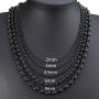 Elfasio 2-8MM Stainless Steel Black Bead Ball Chain Necklace or Men Women 18-30 inches