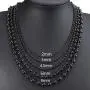 Elfasio 2-8MM Stainless Steel Black Bead Ball Chain Necklace or Men Women 18-30 inches Elfasio 2-8MM Stainless Steel Black Bead Ball Chain Necklace or Men Women 18-30 inches