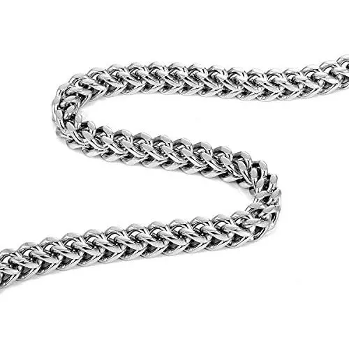 URBAN JEWELRY Stunning Thick 8 mm Stainless Steel Mens Necklace Chain (Silver) URBAN JEWELRY Stunning Thick 8 mm Stainless Steel Mens Necklace Chain (Silver)