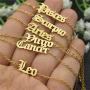 HUTINICE Gothic Old English Scorpio Leo Zodiac Bracelet for Women, 18K Gold Chain Horoscope Constilation Letter Bracelet Baby Girl Jewelry
