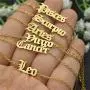 HUTINICE Gothic Old English Scorpio Leo Zodiac Bracelet for Women, 18K Gold Chain Horoscope Constilation Letter Bracelet Baby Girl Jewelry