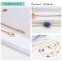 FAMARINE Multicolor Resin Beaded Chain Long Scatter Necklace for Girls Women, Red Blue Green Orange