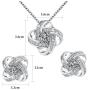 Yoursfs Halos Bridal Jewelry Set for Women Platinum Plated Big CZ Austrian Crystal Clip On Earrings Pendant Necklace Sets