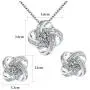 Yoursfs Halos Bridal Jewelry Set for Women Platinum Plated Big CZ Austrian Crystal Clip On Earrings Pendant Necklace Sets